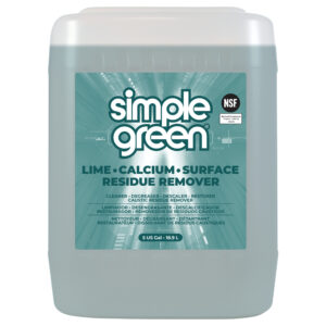 Envase de 5 galones (18.9 L) de Simple Green Lime Scale Remover, limpiador y desincrustante de alto rendimiento.