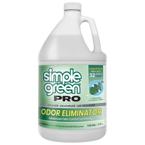 Botella de 1 galón del desodorizante y limpiador concentrado Simple Green Pro Odor Eliminator, con tecnología avanzada para el control de olores.